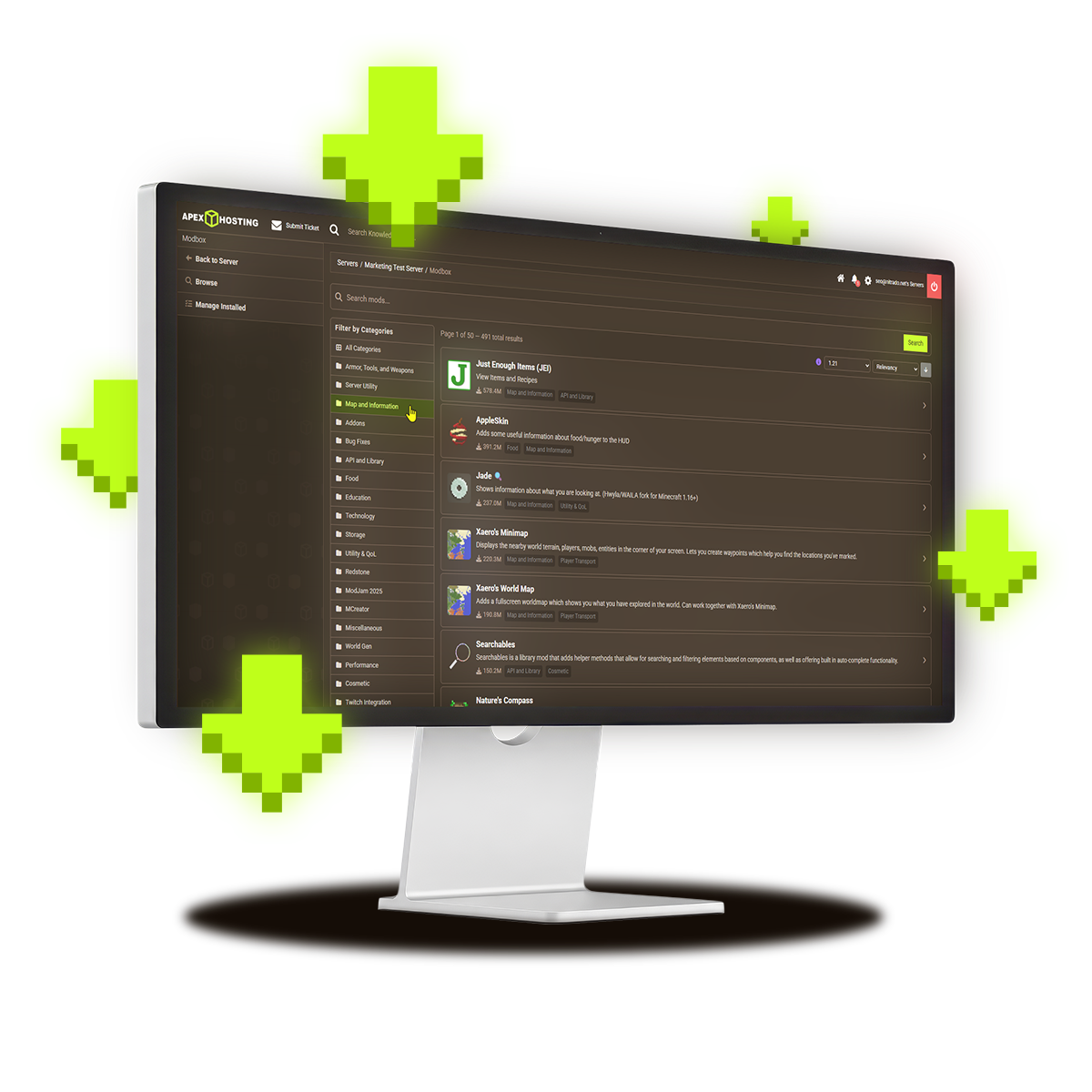 Apex Modbox server panel preview