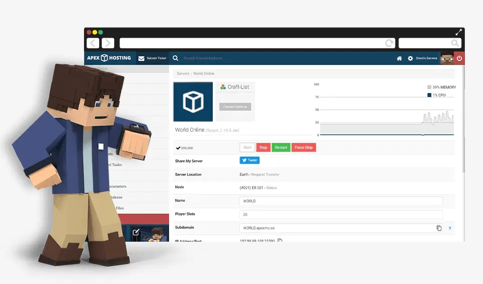 Minecraft Server Hosting - Apex Hosting